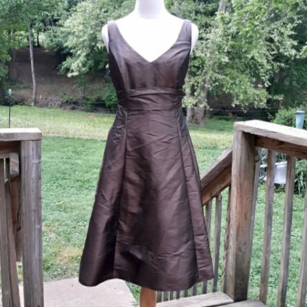 David's Bridal prom bridesmaid Deep V Neck dress